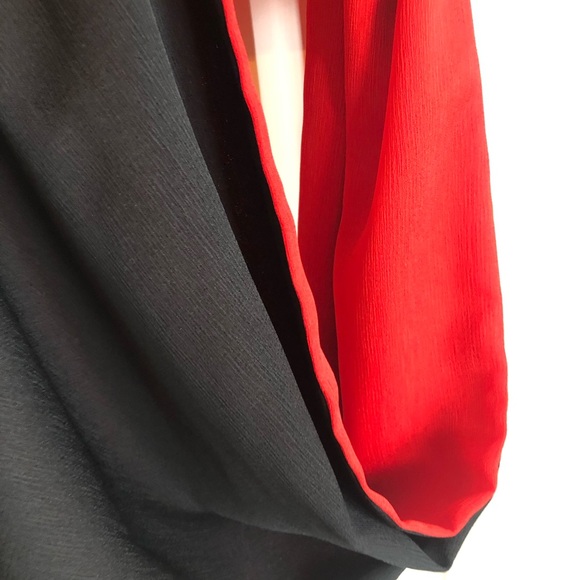 New York & Co Red Blouse with black lined - Picture 5 of 9